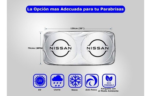 Cubresol Para Nissan March 2016 Sedan Con Logo T1 Foto 2