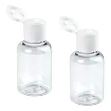 100 Mini Garrafinhas De Plástico 30ml Tampa Fliptop Frascos