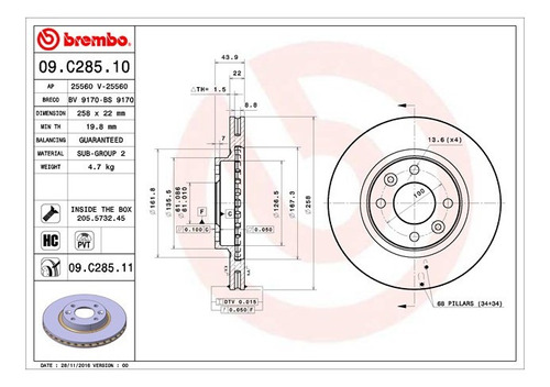 Disco Delantero Renault Logan Dynamique 2015 Al 2017 Brembo Foto 2