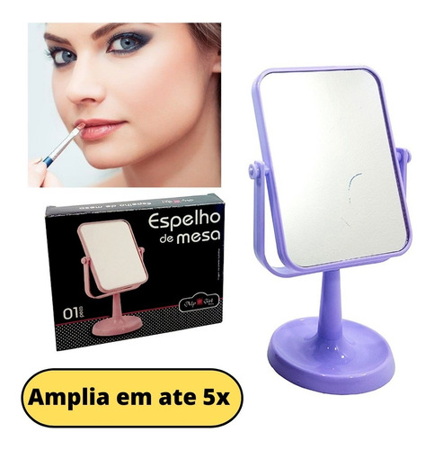 Espelho Para Banheiro Mesa Maquiagem Dupla Face Aumenta 5x
