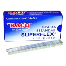 Grapa Estandar Baco Caja 5040 Pzs Superflex Oficina Standard