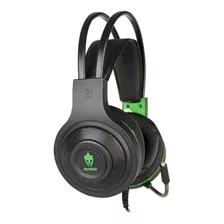 Headset Gamer Evolut Têmis Eg301 Preto E Verde Com Luz Led