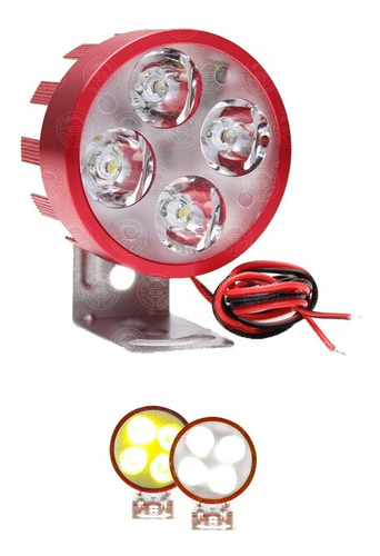 10 Faros 4 Led Redondo Bicolor Blanco Ambar Auxiliar Auto F1 Foto 9