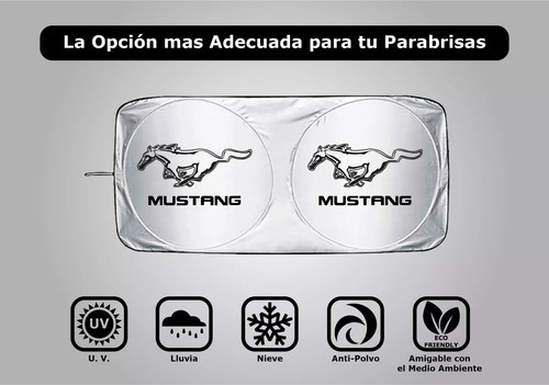 Parasol Cubresol Ventosas Con Logo Mustang Convertible 18 Foto 4