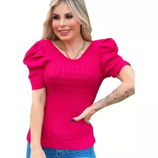 Promoção Tricô Blusa Verão Fio Modal Manga Princesa Em 6x