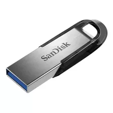 Pendrive Sandisk Ultra Flair 64gb 3.0 Plateado Y Negro