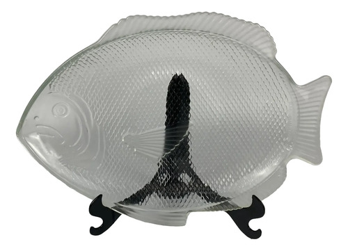 Travessa Peixe Em Vidro Fosco Made In Usa 40cm Branco 1