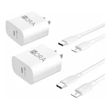 Cargador 1hora Ultra Turbo 3a 20w Compatible iPhone D Tipo C Color Blanco