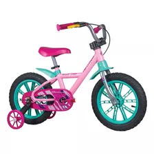 Bicicleta Aro 14 First Pro Feminina Nathor Verde E Rosa