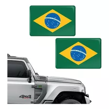 Par Adesivos Bandeira Brasil Troller 2015-18 Resinados R312