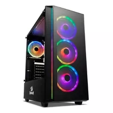 Gabinete Gamer Redragon Grapple Rgb Preto Vidro Gc-607bk