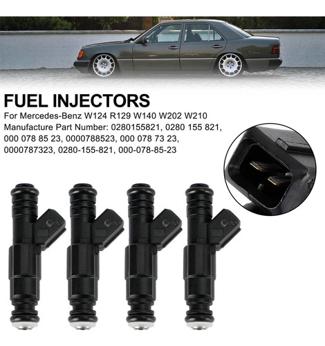 4 Inyectores De Combustible For Benz W124 R129 W140 W202 W2 Foto 2