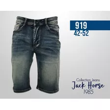 Bermuda Liso Jean De Hombre Mezclilla Elasticado 919