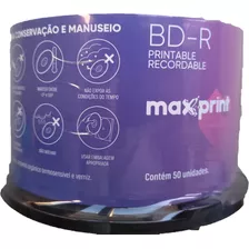 50 Mídias Maxprint Blu-ray 25gb 6x Printable Lacrado Bd-r