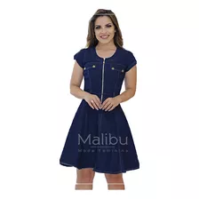 Vestido Jeans Rodado Com Zíper - Joice