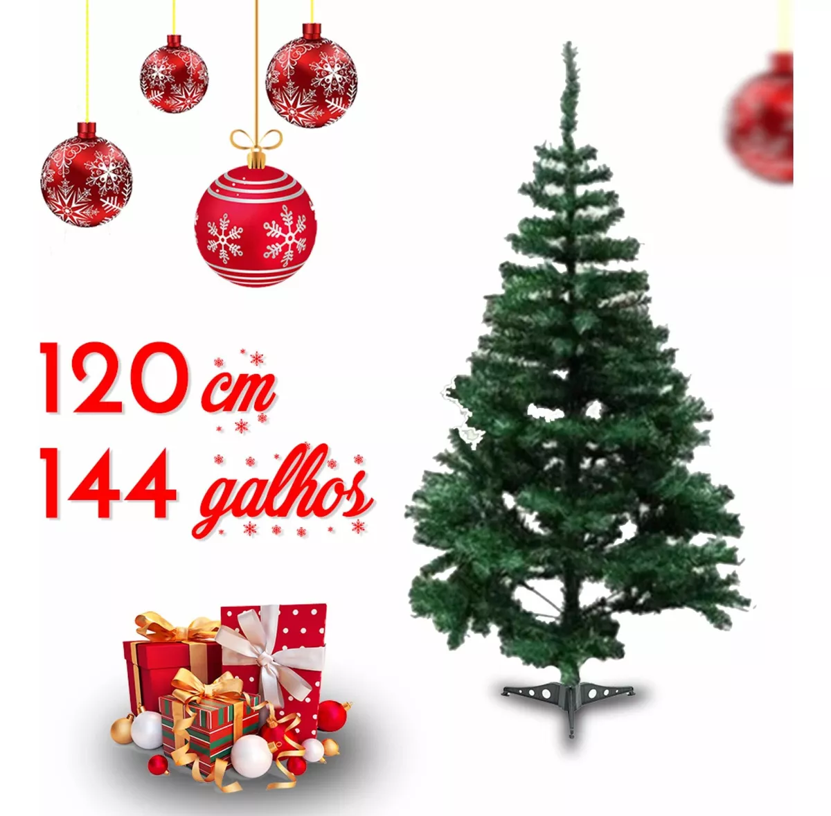 Arvore Natal Luxo 120cm - 144 Galhos Cheia