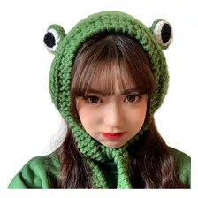 Gorro De Lana Rana Kawaii Invierno