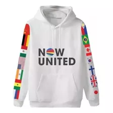 Casaco Moletom Branco Manga Estampada Now United Md01