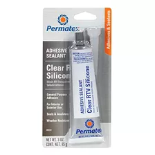 Permatex 80050 Clear Rtv Sellador Adhesivo De Silicona, 3 Oz