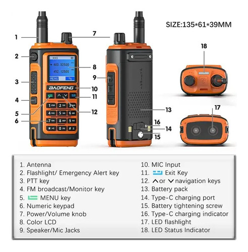 Baofeng Radio Uv-17 Uhf Vhf Con Manos Libres 1000 Canales Foto 3