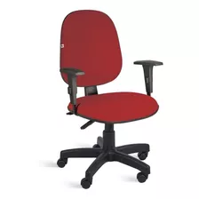 Cadeira Gerente Back System Braços Tecido Vermelho