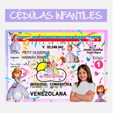 Cédula Infantil Diseño Princesa Sofía, Juguetes Para Niños