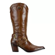 Bota Feminina Texana Country Montaria Couro Nobre 4country