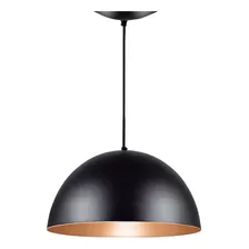 Pendente Meia Lua 30cm Alumínio Cor Preto Textura X Cobre Solido Voltagem 110v/220v