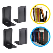 Kit 2 Bibliocanto Aparador Suporte De Livros Metal Preto