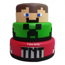 Bolo Fake Minicraft Sem Emenda