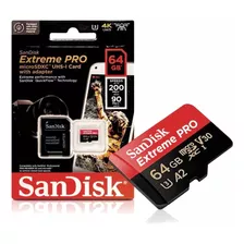 Cartão De Memoria 64gb Micro Sdxc 200mb Sandisk Extreme Pro