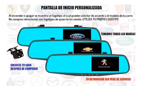 Espejo Retrovisor Personalizado Camara De Reversa Portaplaca Foto 6