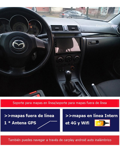 Radio Estereo De Pantalla Android Gps Para Mazda 3 2004-2009 Foto 3