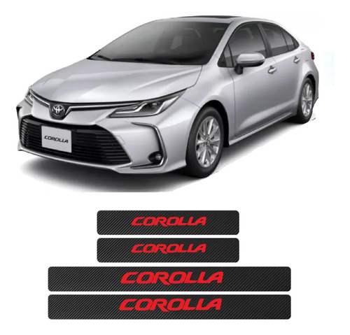 Sticker Cubre Estribos Fibra Carbon Para Toyota Corolla Foto 3