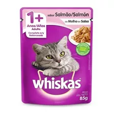 Alimento Whiskas 1+ Whiskas Gatos S Para Gato Adulto Todos Los Tamaños Sabor Salmón En Salsa En Sobre De 85g
