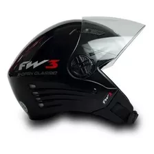 Capacete Aberto Fw3 X Open Classic Preto Brilhante Tam 60