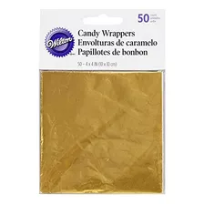 Envoltorios De Caramelos Wilton Gold Foil, 50 Unidades