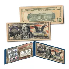Billete De 10 Dolares Conmemorativo Bison - Indian - Eagle