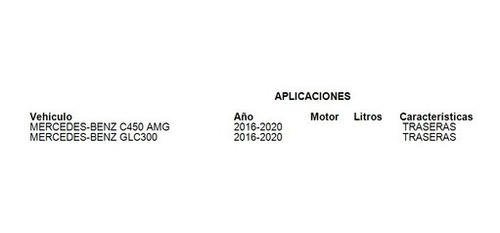 Balatas Disco  Trasera Mercedes Benz Glc300   2020 Foto 2