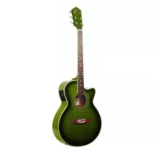 Guitarra Electroacústica 6 Cuerdas Oscar Schmidt Og10cef Color Verde Transparente