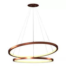 Lustre Pendente Orluce Led 2 Aros Arcos 40/50cm 2700k Bivolt