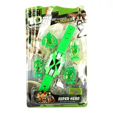 Brinquedo Infantil Relógio Ben 10 Com Som Luz Mais 4 Aliens