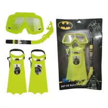 Set Snorkel Buceo Niños Infantil Pata Rana Batman 