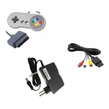 Kit 1 Controles Super Nintendo Snes 1 Fonte Bivolt 1 Cabo Av