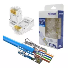 100 Pç Conector Rj45 Ez Plug Cat5e Contato Revestido Em Ouro