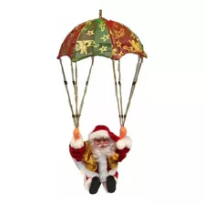 Boneco Papai Noel Paraquedas Musical Com Movimento 15 Cm Voltagem Pilha