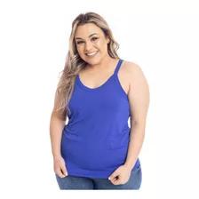 Blusinha Feminina Plus Size De Alça Fina Malha Estica 3026