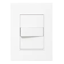 Plaqueta Llave Luz Bauhaus Mod Simple Y 2mod Ciegos Blanco