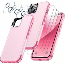 Funda Rosada iPhone 14 Protectores Pantalla Y Camara 