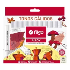 12 Marcadores Artisticos Filgo Alloy Sketch Doble Punta Color Vibrant